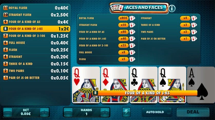 Aces and Faces Poker online