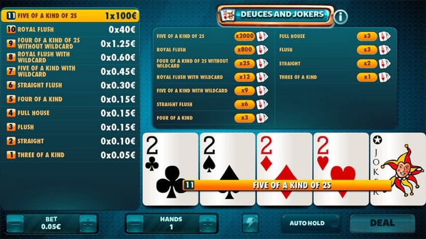 Deuces & Jokers Poker online