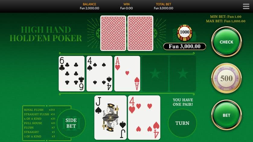 High Hand Hold’em Video Poker online