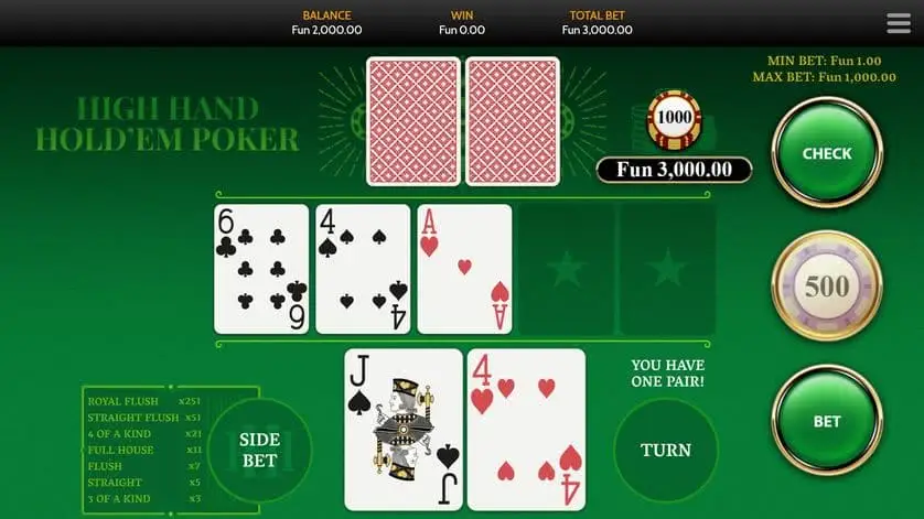 Vídeo Pôquer High Hand Hold'em online